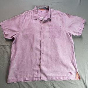 Tommy Bahama Sea Glass Camp Shirt Sz. XL 100% Linen